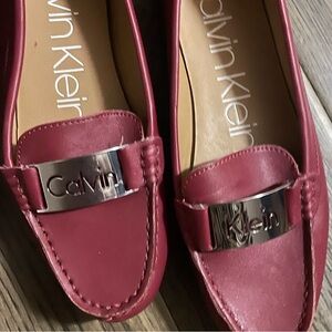 New Calvin Klein Loafers Burgandy Size 8